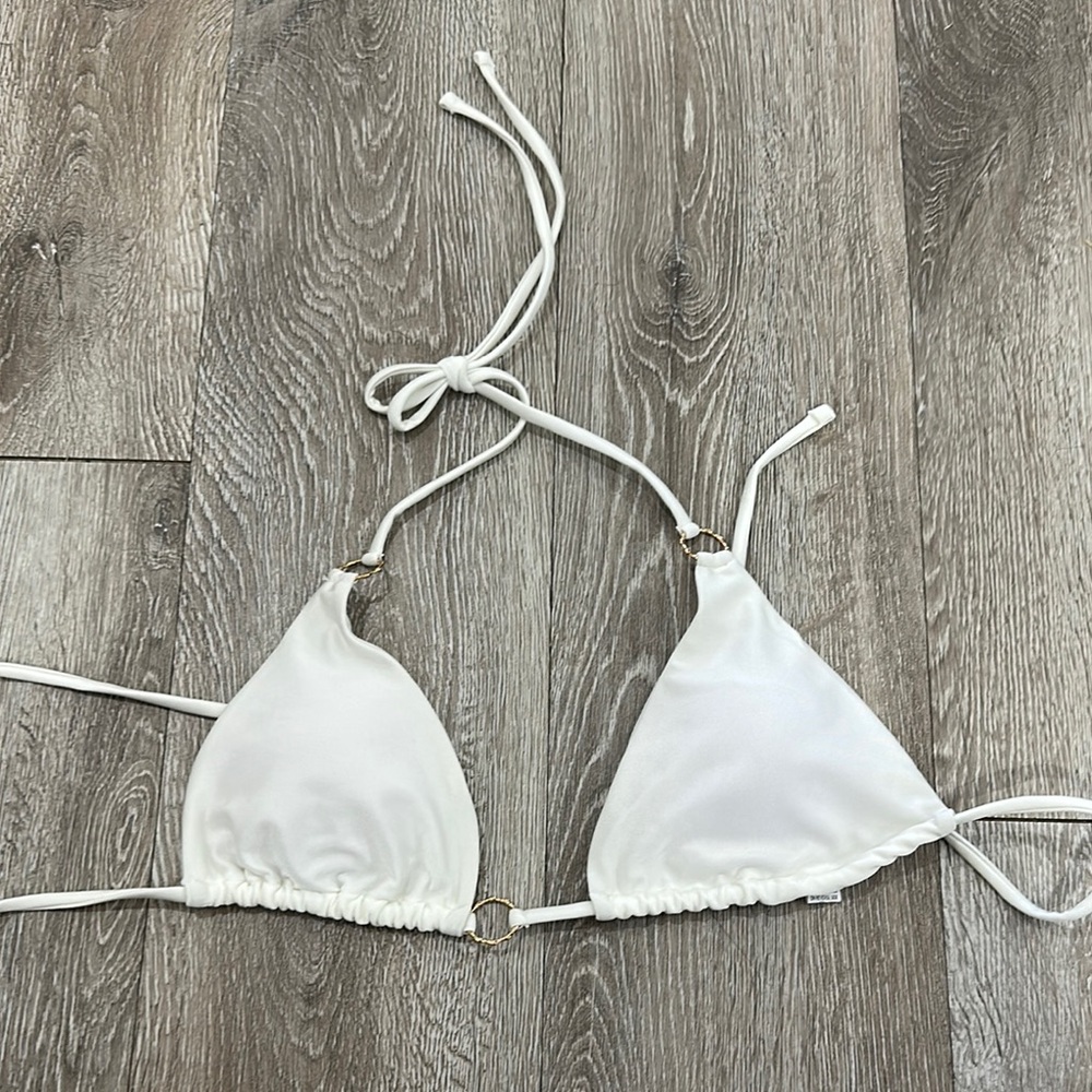 White Triangle Bikini Top